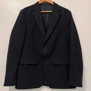 Zara Mens Blazer Coat Single Breasted Long‎ Sleeves Pockets Size 40 Preppy